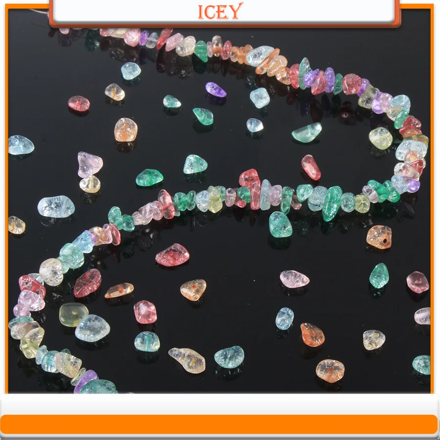 10g Exploded Crystal with Holes Broken Stones Irregular Stones Chains Jewelry Accessories Loose Beads Semi-finished Products