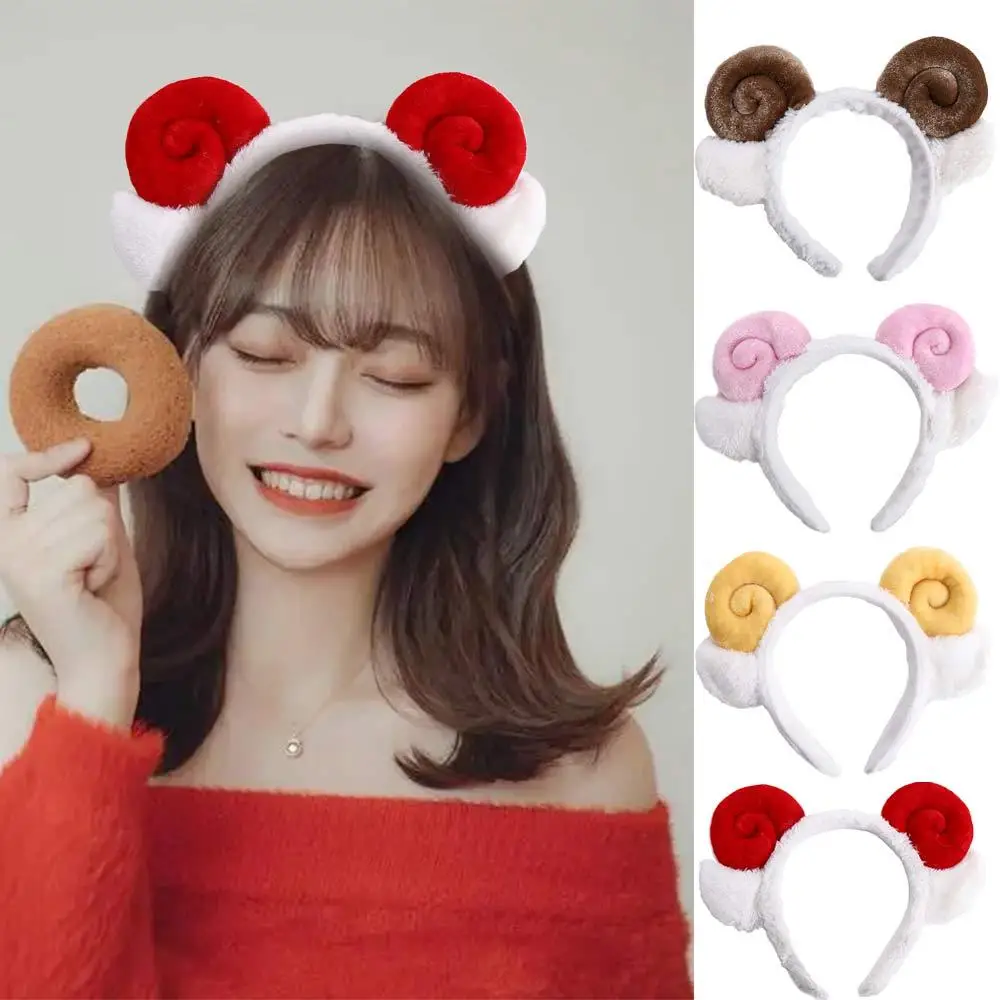 

Cute Korean Cartoon Wash Face Hair Accessories Plush Hair Hoop Lamb Headband