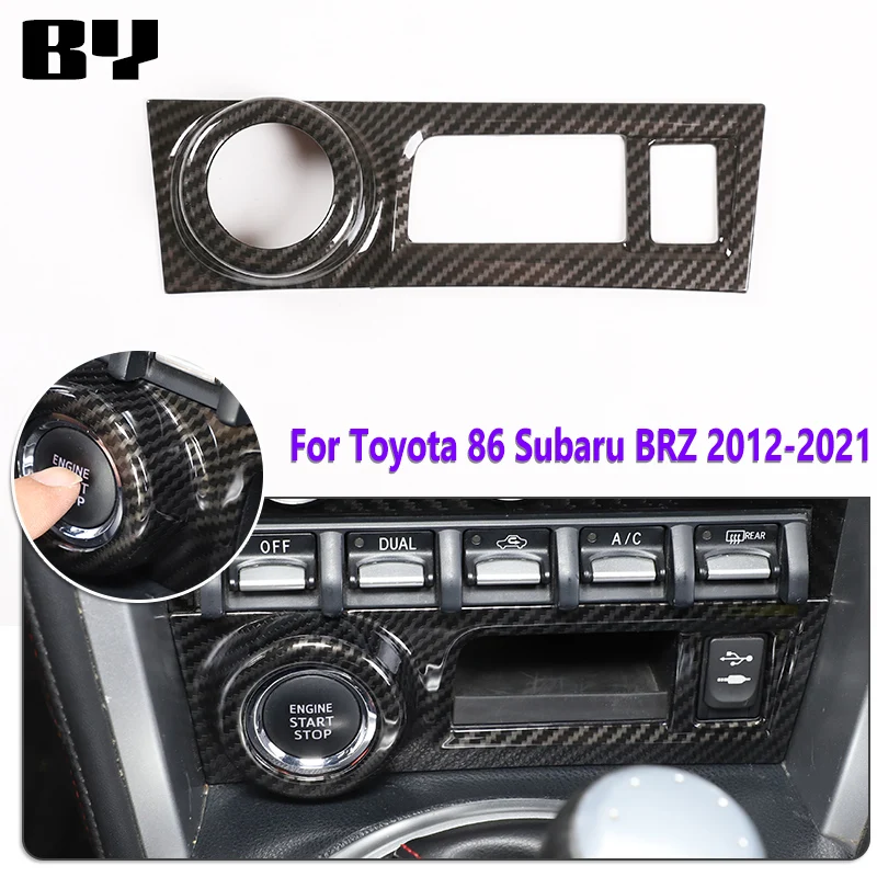 For Toyota FT86 GT86 Subaru BRZ 2012-2020 ABS carbon fiber Start Stop Engine Button Panel Trim Decorative Cover Car Accessories