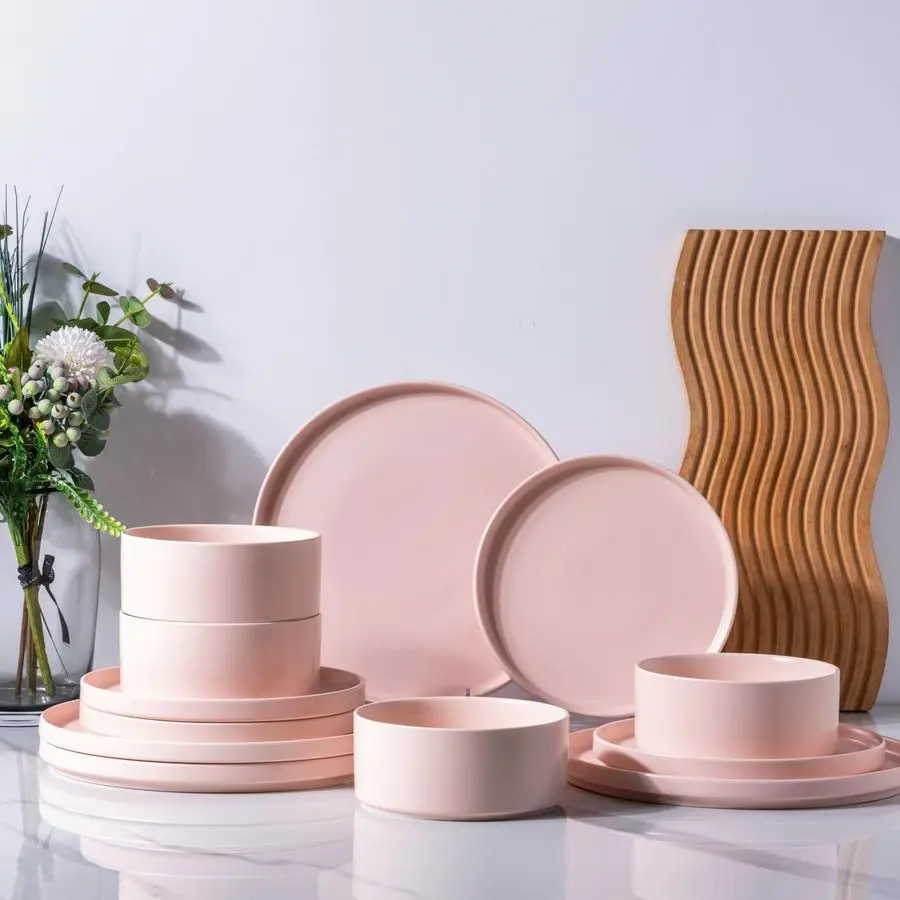 

Наборы керамической посуды из 4 предметов, наборы тарелок и мисок из каменной керамики, устойчивые к сколам и трещинам, безопасные для посудомоечных машин и микроволновых печей, размер S.