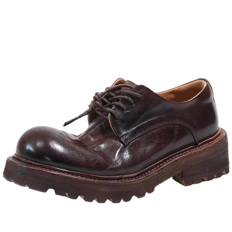 

Horsehide Shoes for Men's Women's Retro Horse Hip Leather Derby Shoes Comfortable Breathable Handmade Strip Business Dress Shoes