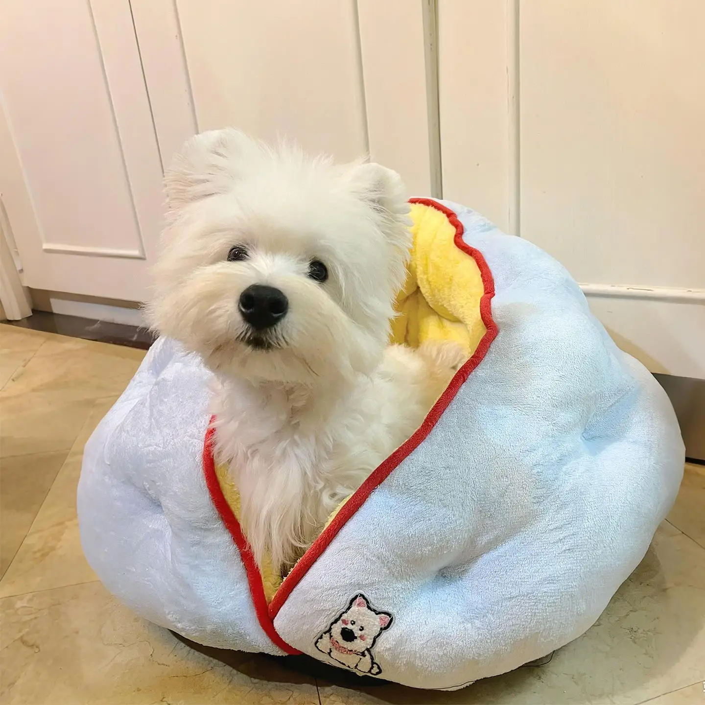 Thickened Wrapped Style /Dog Nest Winter Security Comfort Skin Friendly Milk Velvet Ring Ins Style round Shape Pet Nest