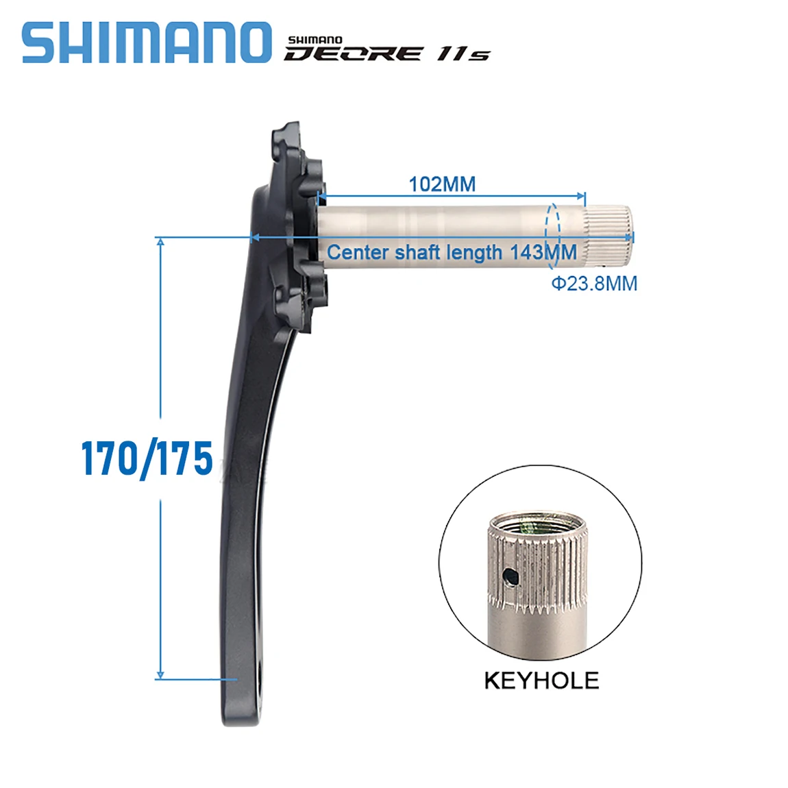 Shimano Deore 11-fach Kettenblatt M5100 Integriertes Kurbelgarnitur-Set MTB 10 11 12 Gang Pedivela 34T 36T 38T 32T Crown Fahrradkurbel – Detail 14