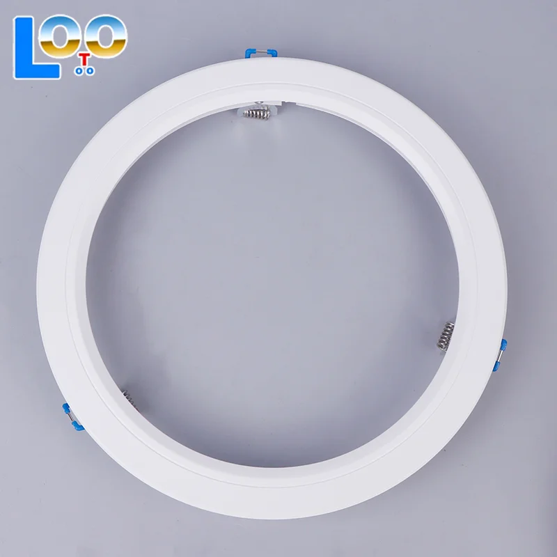Soportes de foco LED para Downlight, adaptadores de soporte de luz, anillos de sombra de lámpara, agujero, marcos exteriores blancos, círculos recortados