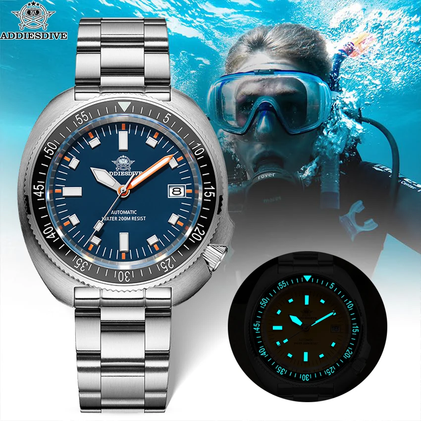 ADDIESDIVE ใหม่ AD2081 Diver นาฬิกา Luxury Sapphire AR เคลือบ NH35 อัตโนมัติ 20Bar นาฬิกากันน้ําผู้ชาย Luminous นาฬิกาผู้ชาย