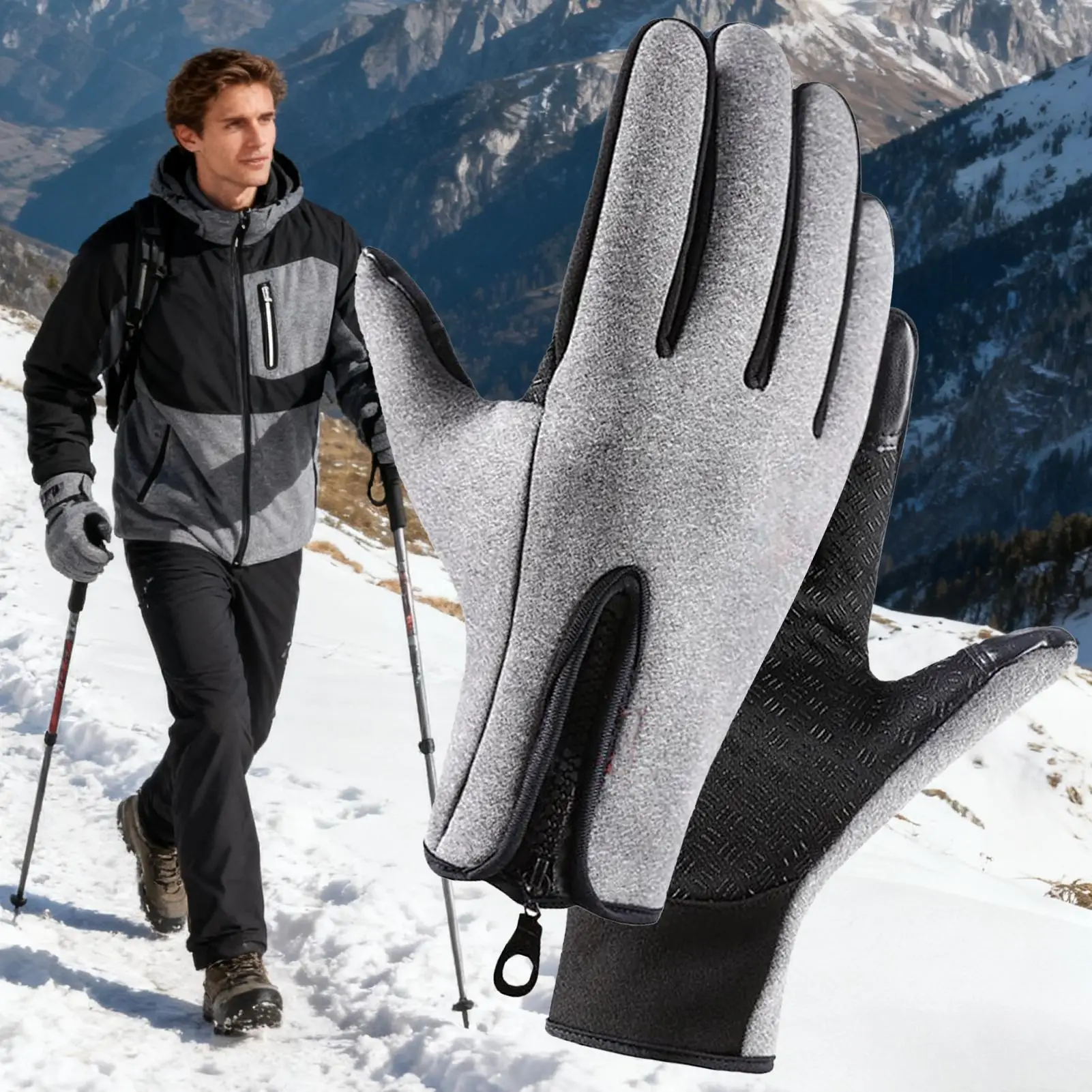 

Cold Weather Gloves Touchscreen Insulated Gloves Outdoor Insulated Mittens For Winter Ski Snowboarding Fishing Workout Gym