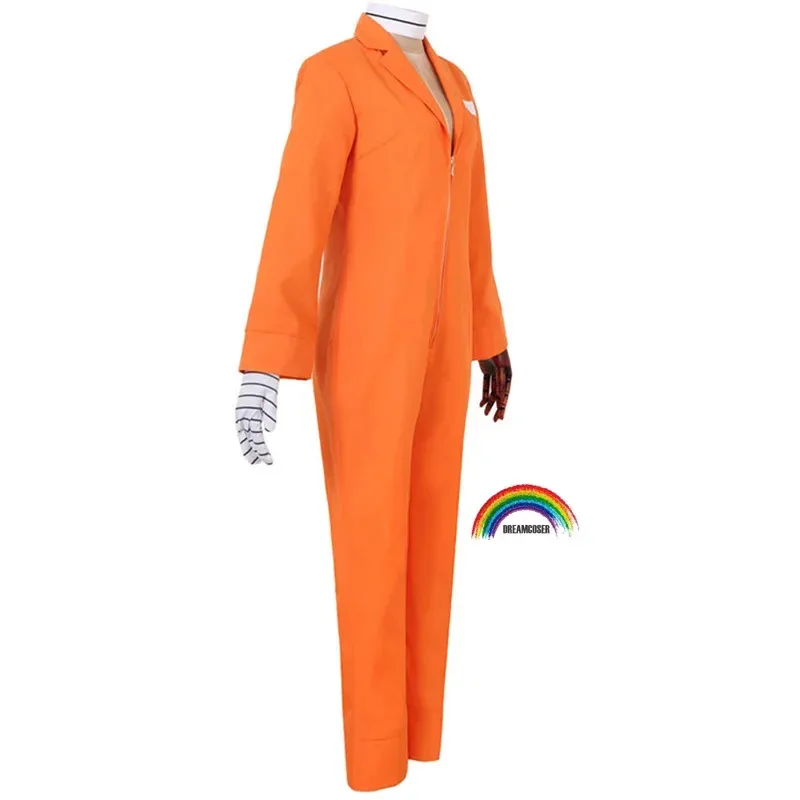 2020 أزياء أنيمي نانباكا رقم 25 نيكو روك بريزون أزياء تنكرية برتقالية بدلة قفاز سجين كوسبلاي ملابس الهالوين #2