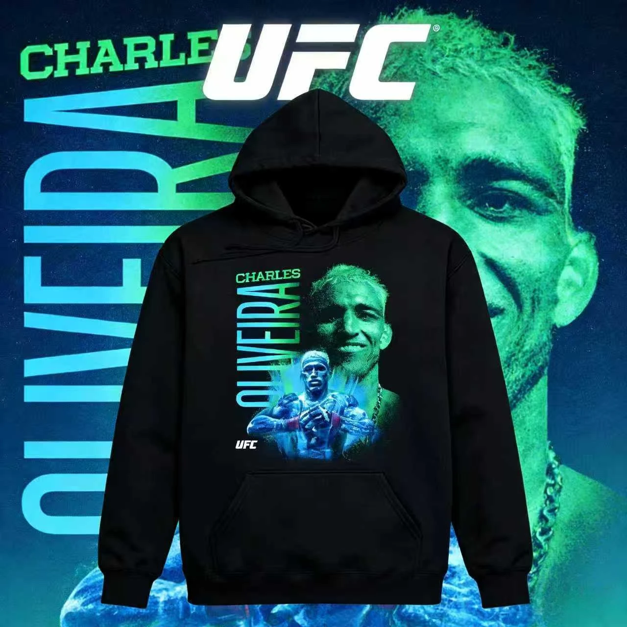 

Толстовка UFC Charles Oliveira тематическая толстовка 2025-26, осень/зима, толстовка из 100% хлопка с принтом, подходит для мужчин и женщин