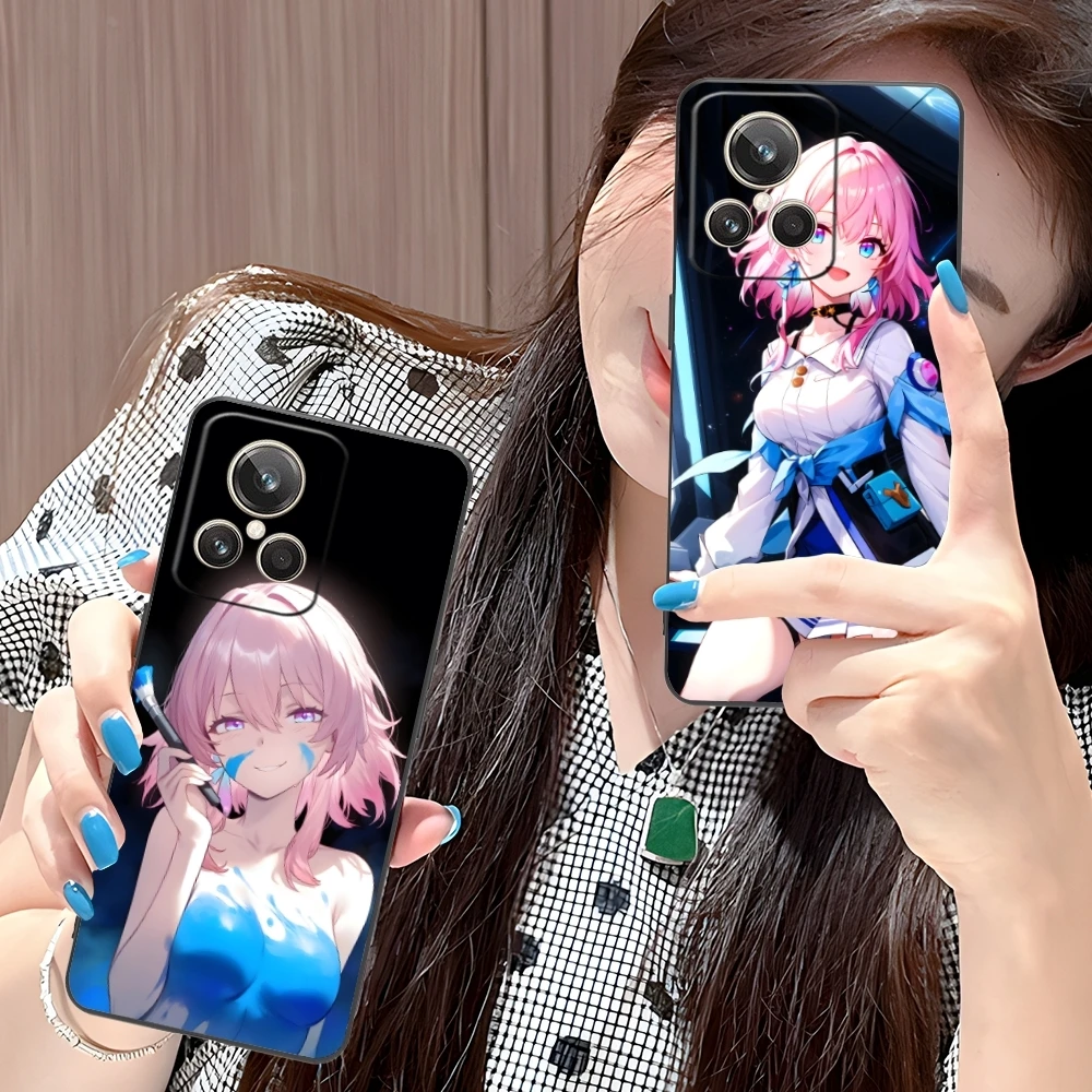 Honkai Star Rail March 7th Mobile Phone Case for Realme GT 2 9i 8i 7i Pro X50 X2 C35 C21 C20 C11 C3 Black Soft Phone Cover Shell