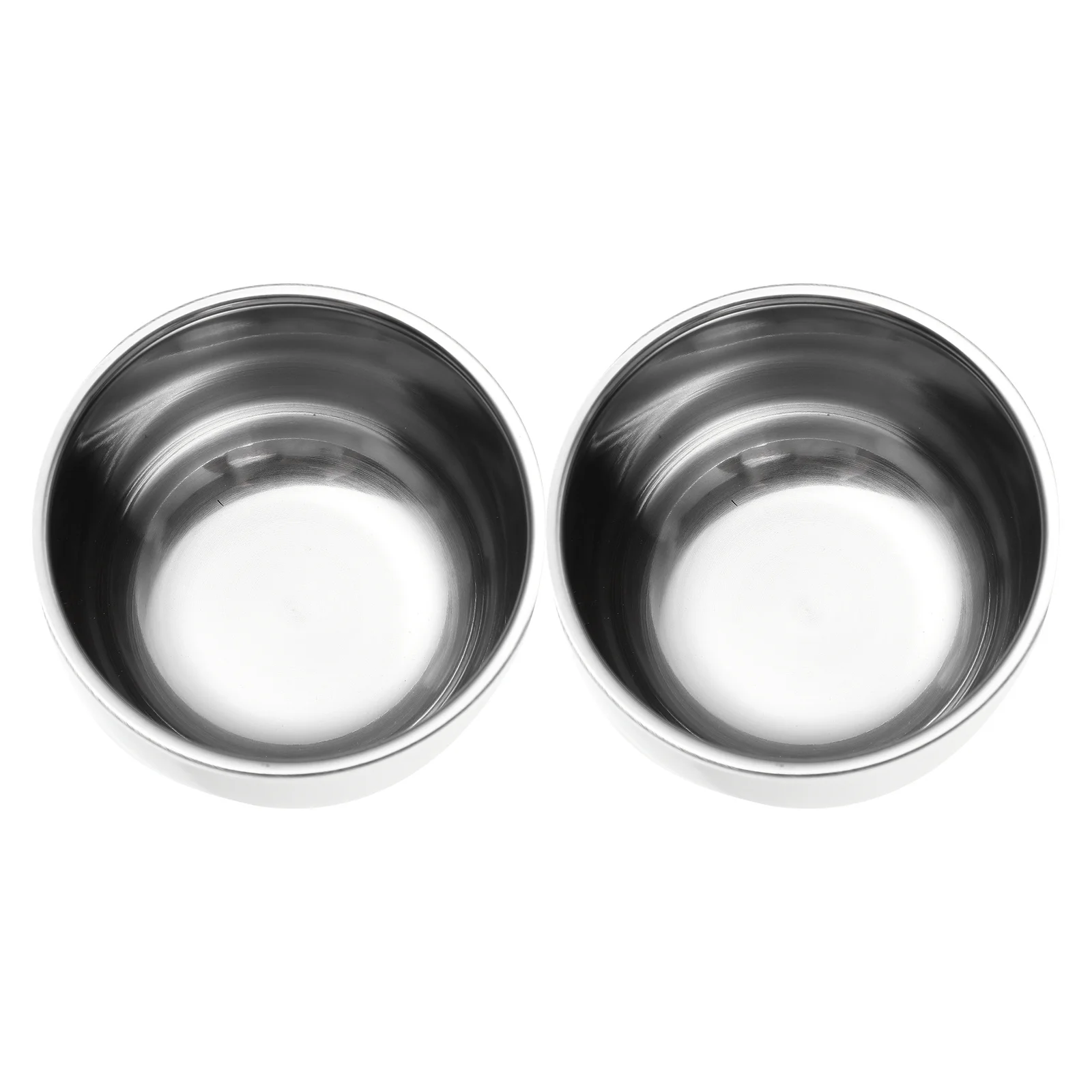 2Pcs Shaving Soap Bowl Stainless Steel Rust-Resistant Bubbling Bowl for Men Compact Design Comfortable Use Daily Shaving Cup