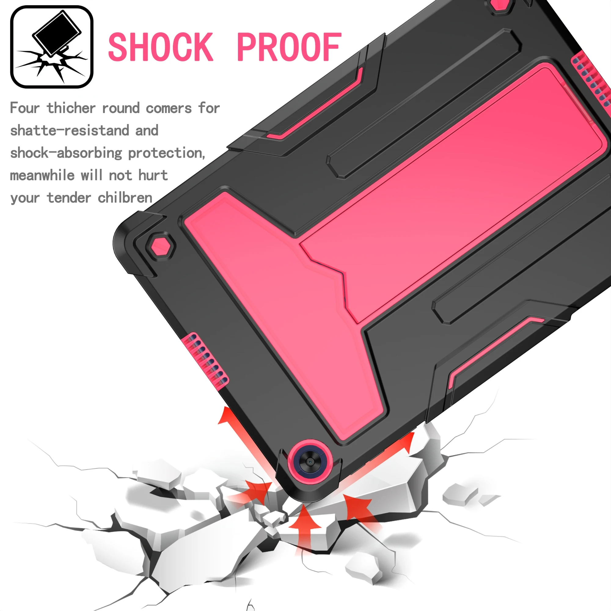 حافظة لهاتف هواوي MatePad T10/T10S، حامل متعدد الزوايا على شكل حرف T، تصميم متباين، يجب اقتناؤه للمكتب/الدراسة/الترفيه