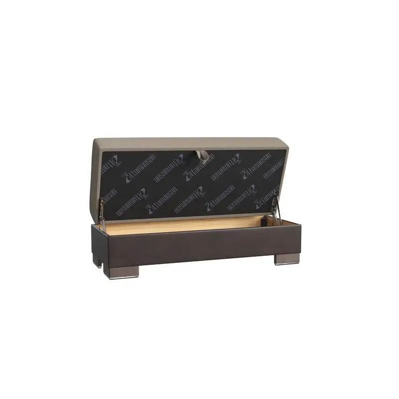 مسند تخزين منجد، بيج/بني من الشنيل PU، تصميم أنيق وعملي، مثالي لاستخدام غرفة المعيشة