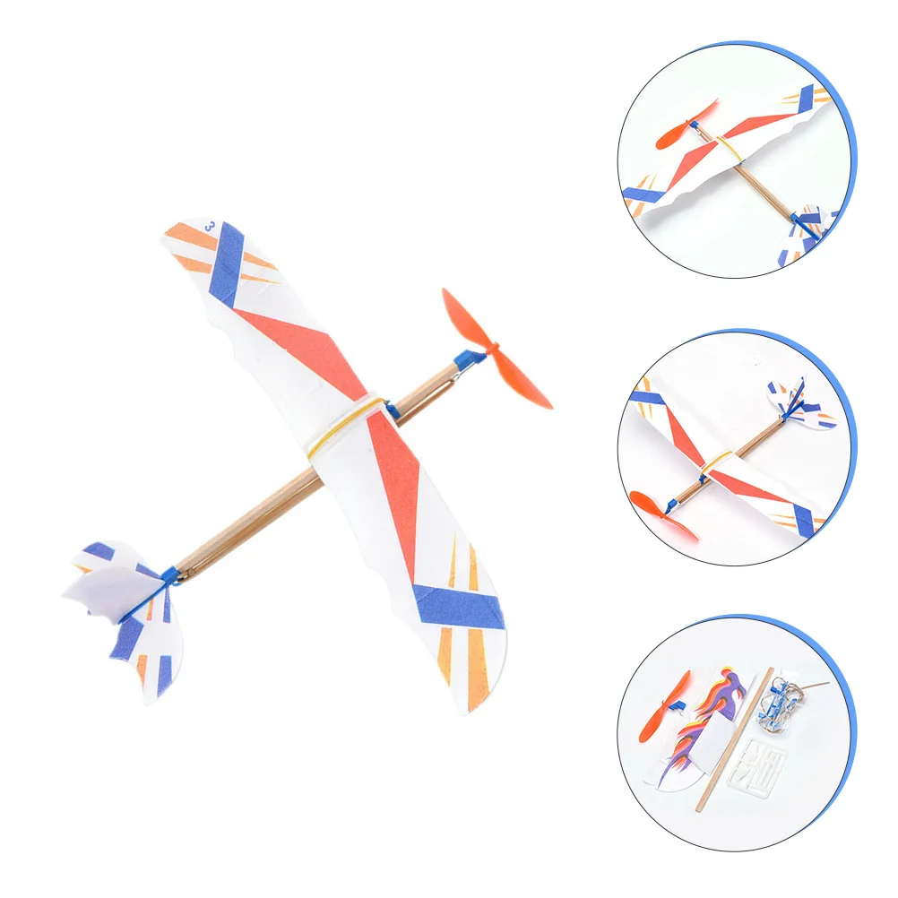 10 Pcs DIY Airplane Model Practical Ability Toy Simulated Launcher Aviation Theme Party Kid Throwing Plaything Wood Baby Boy