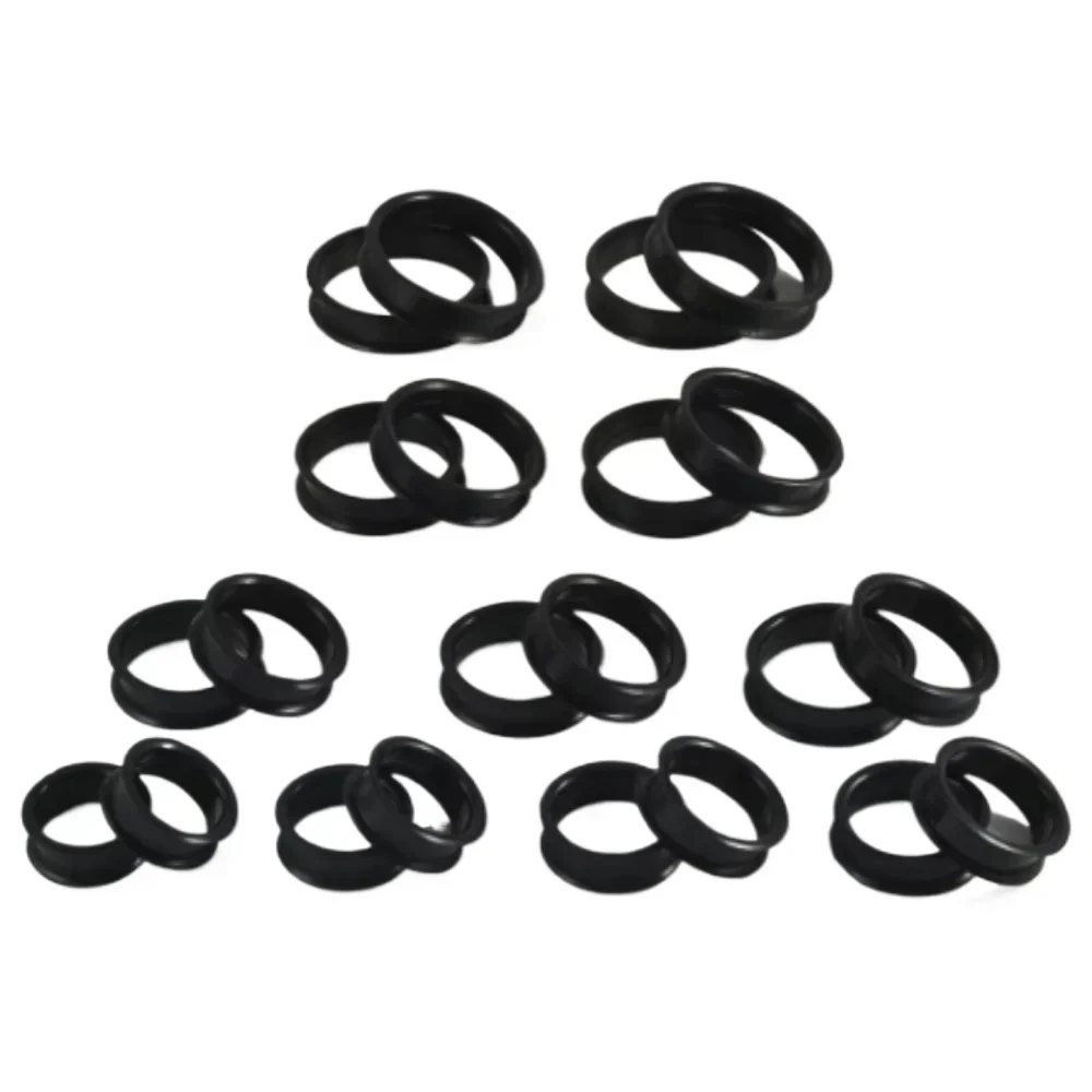 2Pcs Thick Silicone Black Double Flared Saddle Ear Plug 11mm Barrel Lobe Flesh Tunnel Stretcher Gauge 4-25mm
