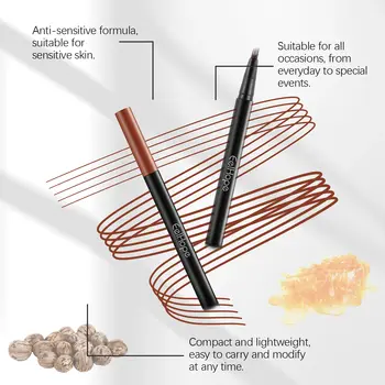 EELHOE 4 Forks Voděodolná tužka na obočí Dlouhotrvající Přírodní Černá Tmavě Hnědá Tekuté Pero na Obočí Dámské Oční Kosmetika 12g/ks 10 nejlepší prodej voděodolná tužka na obočí - №10