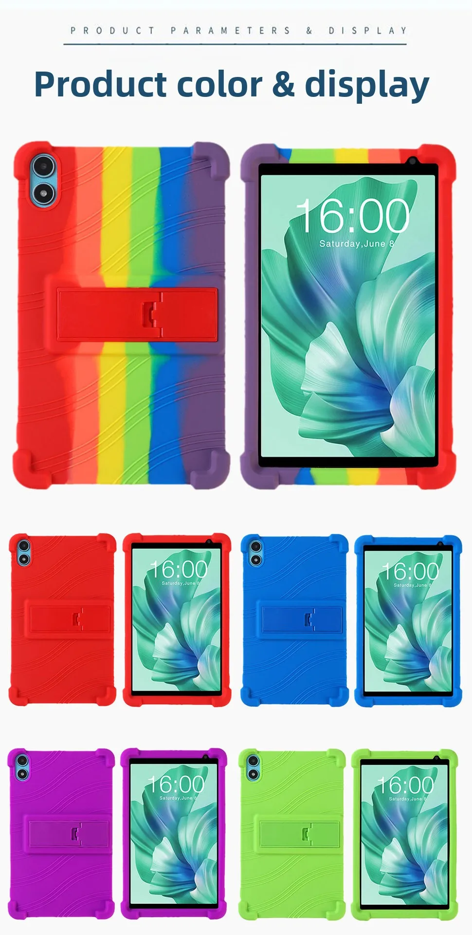 Silikonhülle für Teclast P85T 8 Zoll Tablet, stoßfeste Schutzhülle mit Ständer, TPU-Ganzkörper-Schutzhülle – Detail 9
