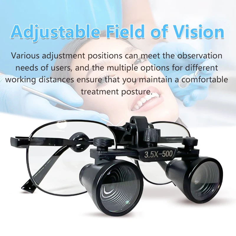 EYY Dental Loupes 3.5X Oral Surgical Binocular Magnifier Dental Lab Medical Operation Loupe Adjustable Surgery Magnifying Glass