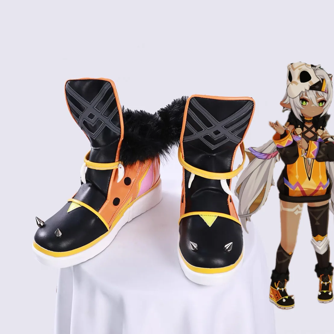 Lansan-Juego de disfraz de Cosplay Genshin Impact, zapatos de mujer, botas Lansan