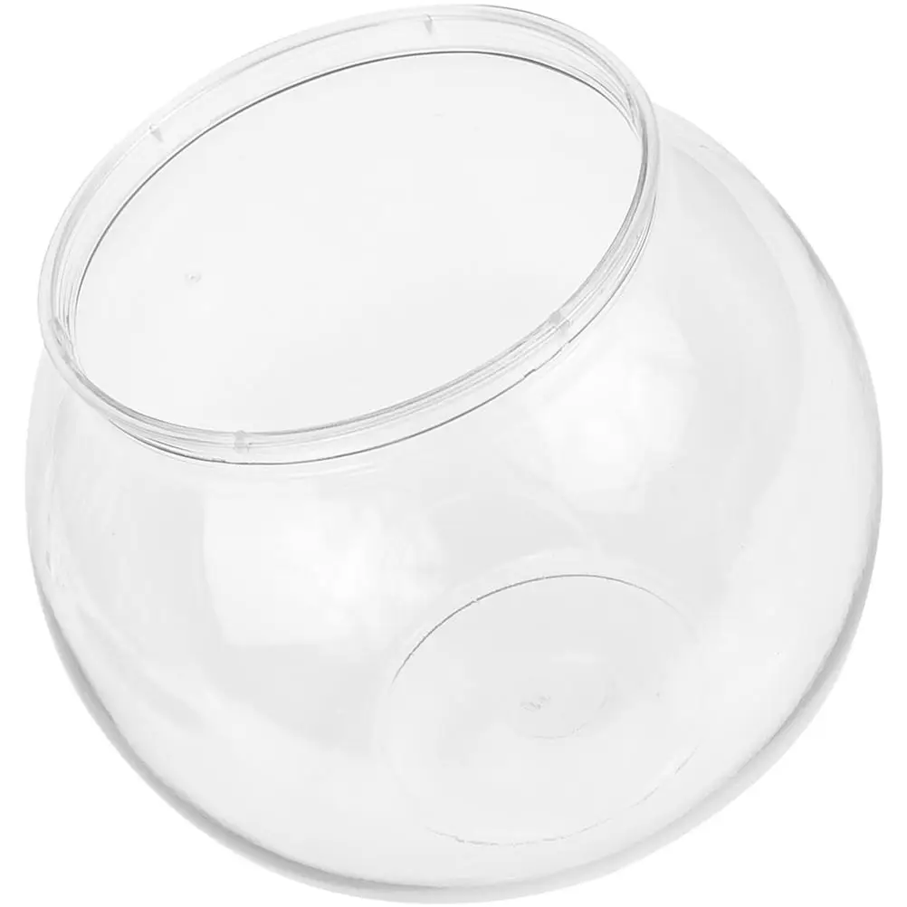 Transparent Spherical Fish Tank 17cm Diameter Plastic Aquarium Goldfish Bowl Office Use Portable Fish Tank Clear Keeper Round