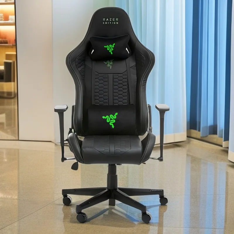 YYHCRazer New Design Ergonomic High-Back Swivel Gaming Chair with Massage Feature Foldable PU and Metal Sedia Gamer Compute Sill