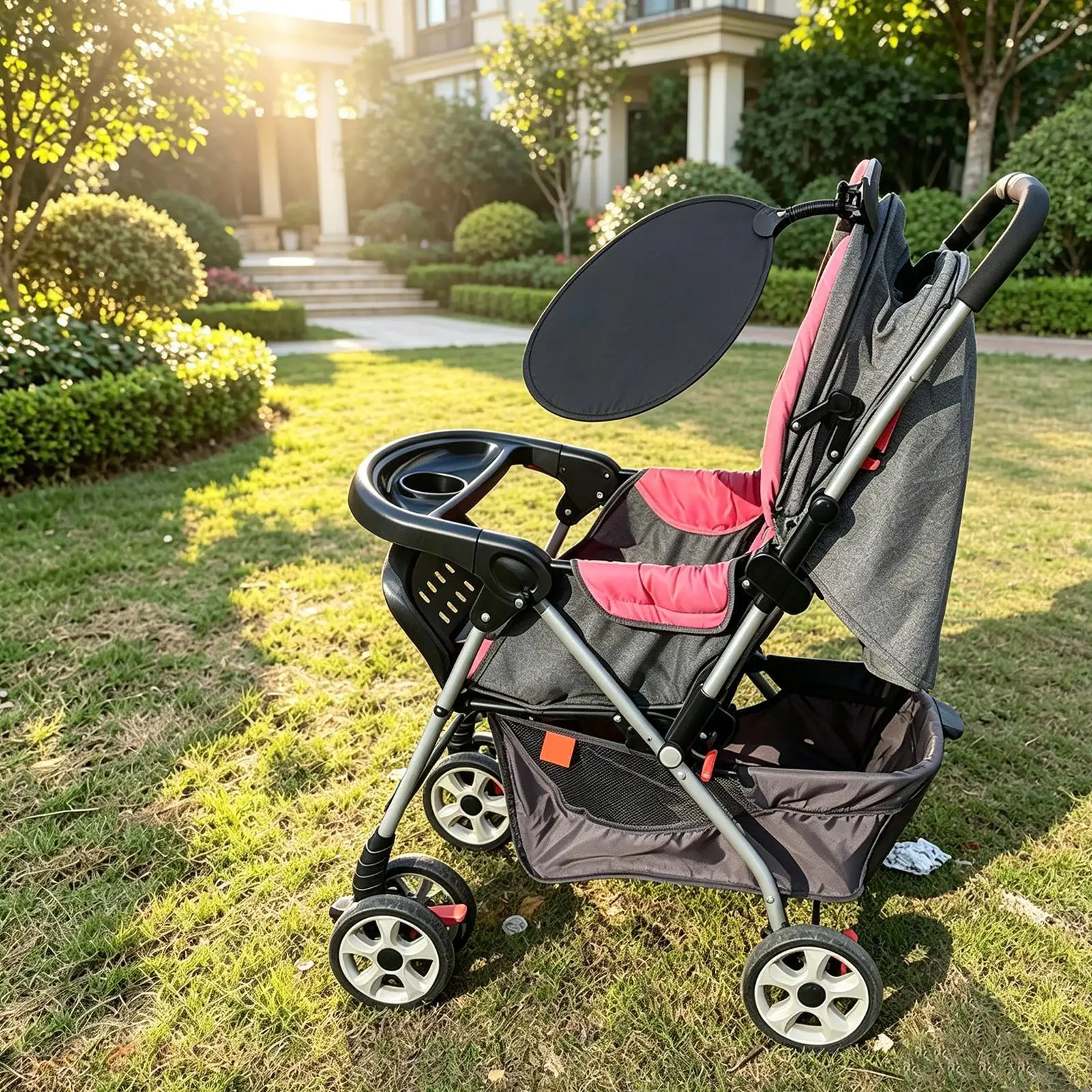 

Stroller Sun Shade Cover Upf50 UV Protection Portable Round Car Seat Canopy Replacement Cover For Summer Outdoor Yard Garden