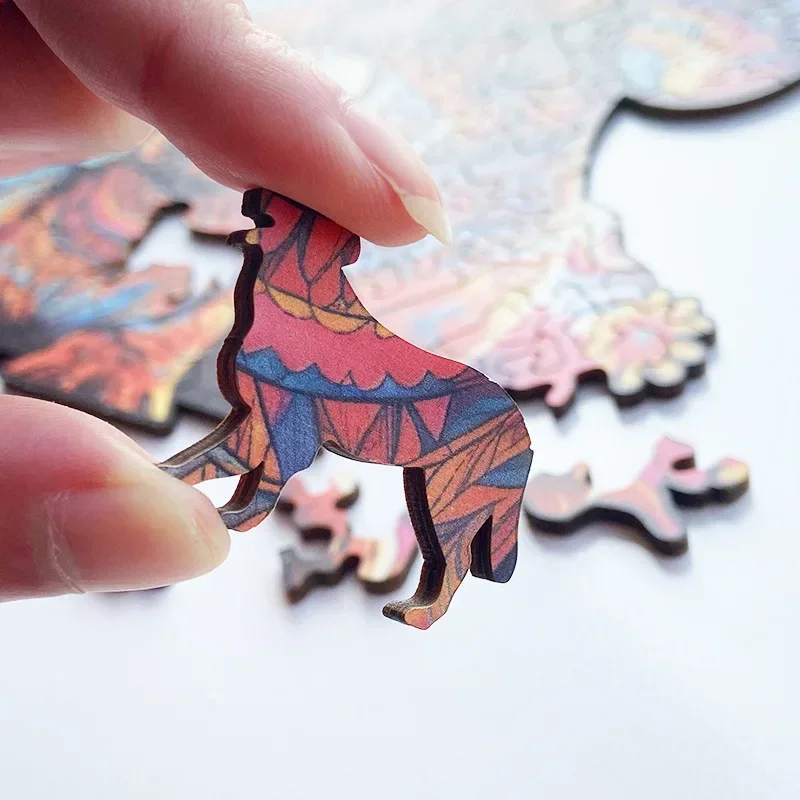 Rompecabezas de animales de madera para adultos, serie de animales, regalo de vacaciones DIY, juegos interactivos, juguetes educativos para niños