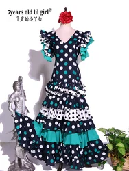 7yearsOldLilGirl 2023 New Spanish Dance Dress Flamenco Practice Skirt Wear Women GI11