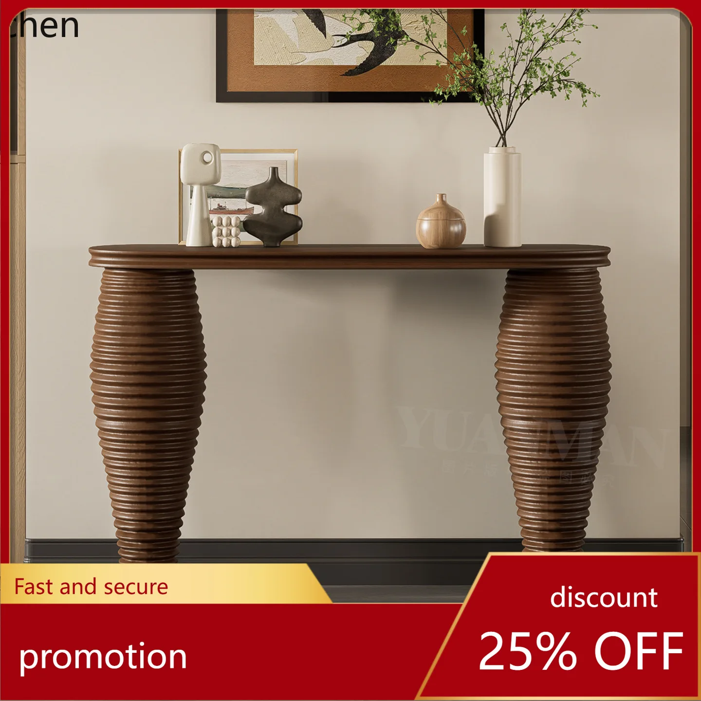 

CZ Solid Wood Entryway Table Entryway Console Decorative Homestay Entryway Table