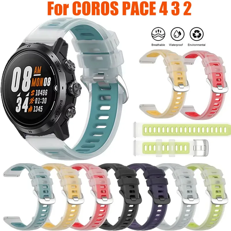 Buntes Jelly-Uhrenarmband für COROS PACE 4 3 PACE 2 42mm, sauberes Armband für COROS APEX 4 42mm/APEX 2 Pro/APEX 42 46mm