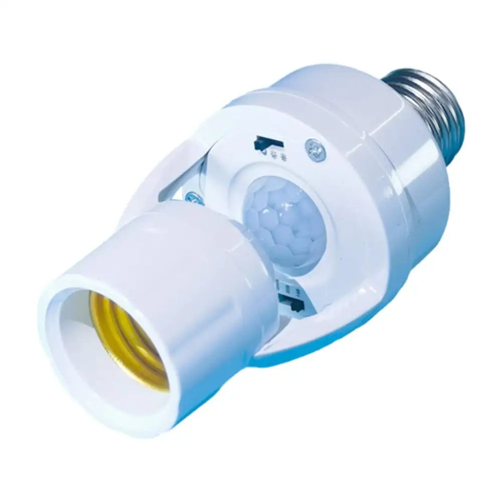 E27 Led Lamp Base with Motion Sensor PIR Human Induction AC85-265V Light Bulb Holder Socket Adapter Converter Adjustable Switch