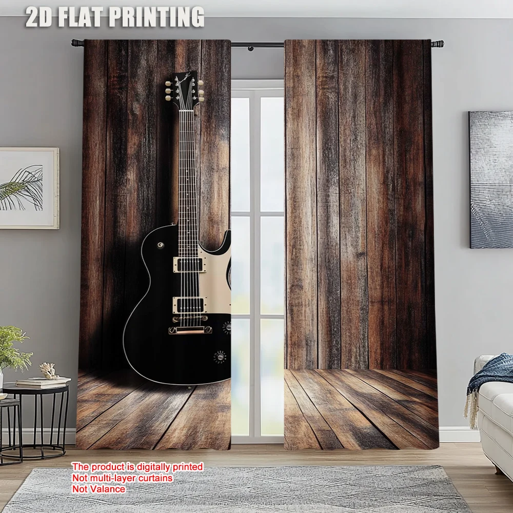 

2pc, Drapes Interior Music Machine Washable Polyester,Without Electricity Festive Holiday Perfect for Multipurpose Various