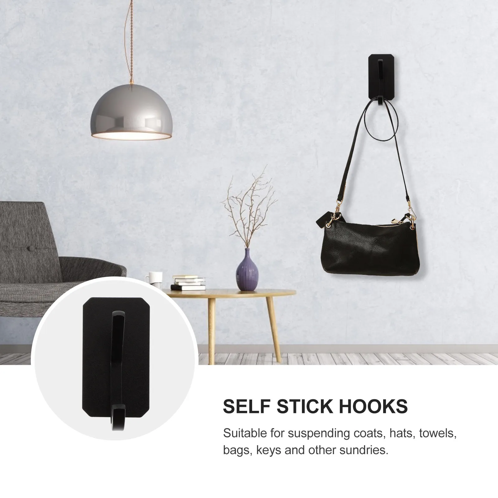 2 Pcs Hooks Bathroom Wall Hanging Adhesive Stick for Sticky Walls Cup