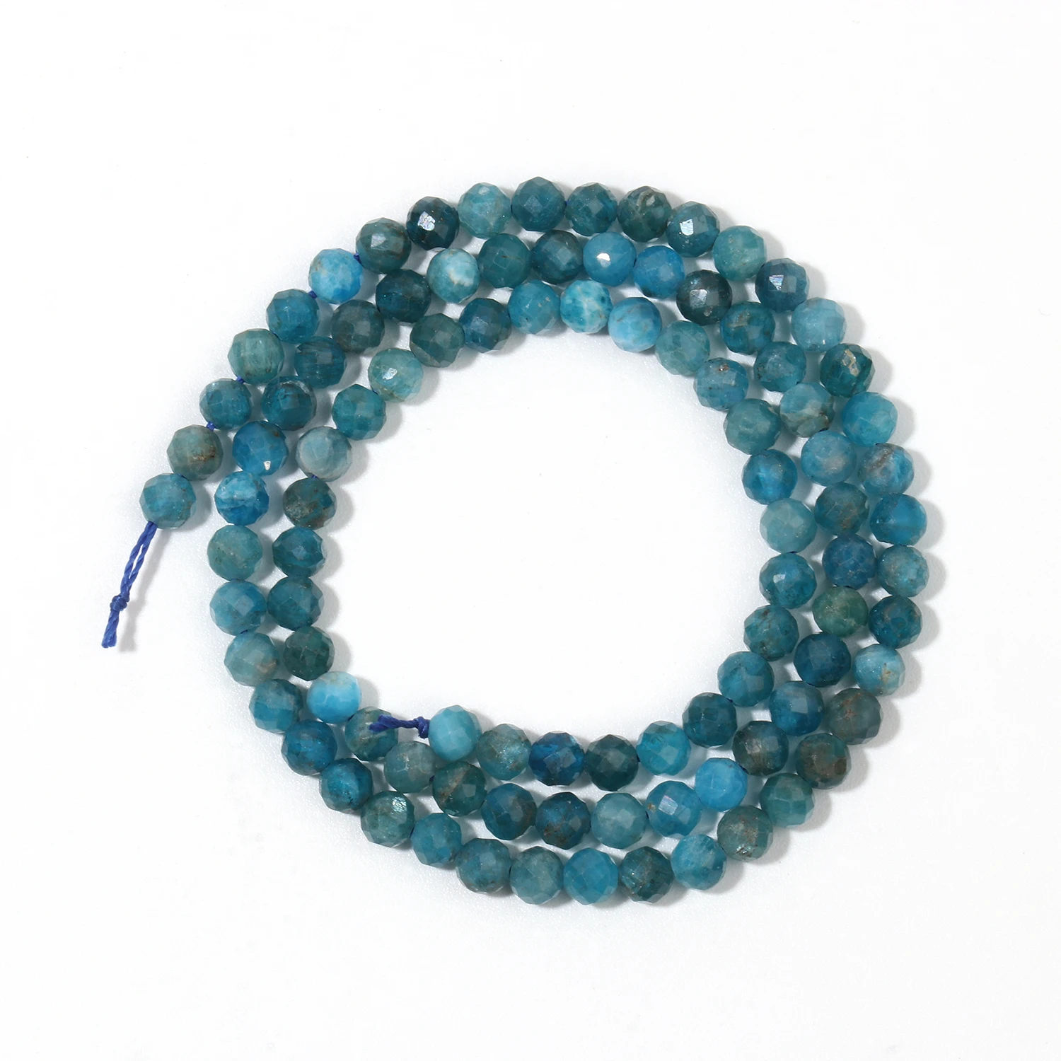 2/3/4mm AA Faceted Natural Gem Stone Apatite Bead Blue Round Tiny Beads For Jewelry Making DIY Necklace Bracelet Accessories