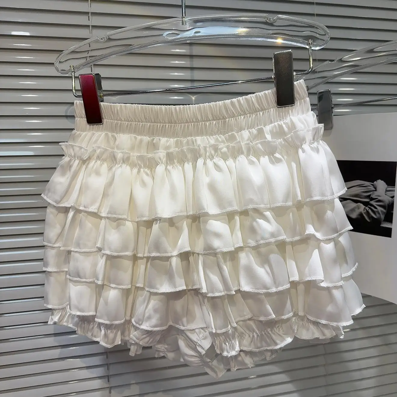 Gonna con volant multistrato alla moda Torta Sle Puffy f-lunghezza Faion Sweet Princ da donna a vita media in fibra di poliestere