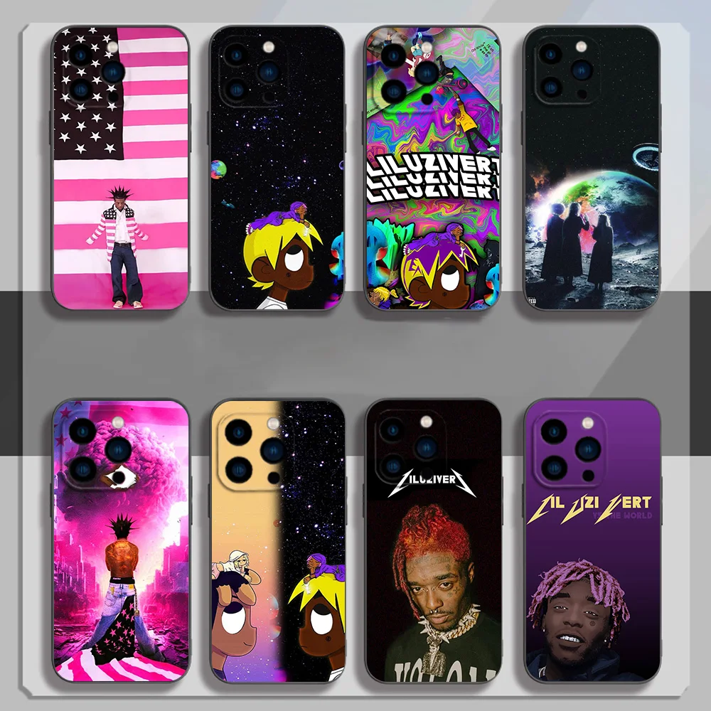 Singer L-Lil U-Uzi V-Vert Phone Case for iPhone 12 11 13 14 15 16 Max Pro Plus Black Soft Silicone Cover