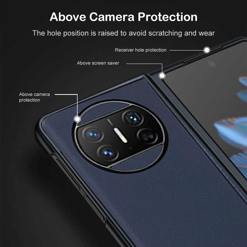 For Huawei Mate X3 Case Sheepskin Leather Silicone Cover Coque Huawey Hauwei MateX3 X 3 3X 4G Camera Protection Anti-fall Bumper