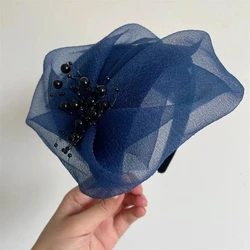 Senior Black Veil Top Hat Retro hairband Women Wedding Hair Accessories Dinner Party Headdress Bride Headpiece Headband Jewelry