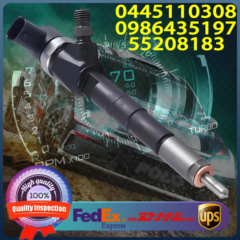 0445110308 0986435197 55208183 55221022 inyector Common Rail para motor Fiat Alfa Romeo 159 Brera Spid 2,4 JTD