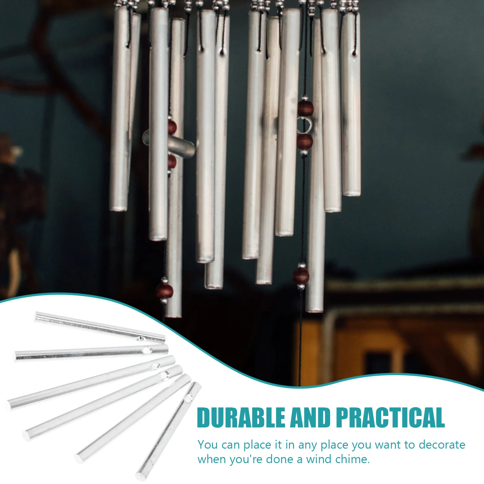 

15Pcs Wind Chime Aluminum Tubes Rustproof Long Lasting DIY Outdoor Patio Chime Making Supplies DIY Aluminum