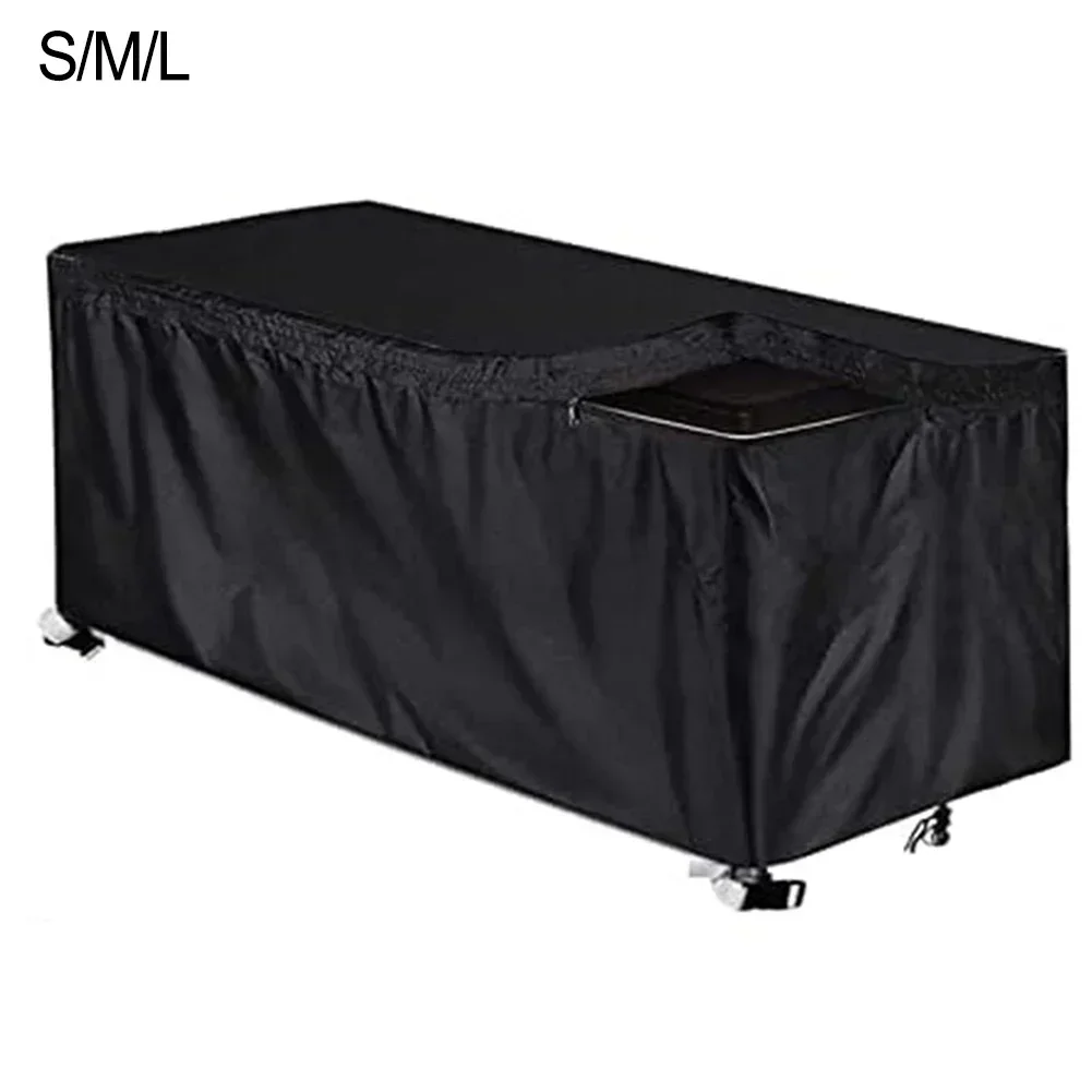 Waterproof Protective Cover Outdoor Deck Box Covers Furniture Protective Covers Garden Storage Box Covers Rectangle Black