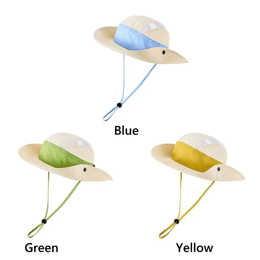 새로운 여러 가지 빛깔의 빠른 건조 어부 모자 안티 uv 조정 가능한 선 스크린 모자 접이식 통기성 양동이 모자 캠핑 등산