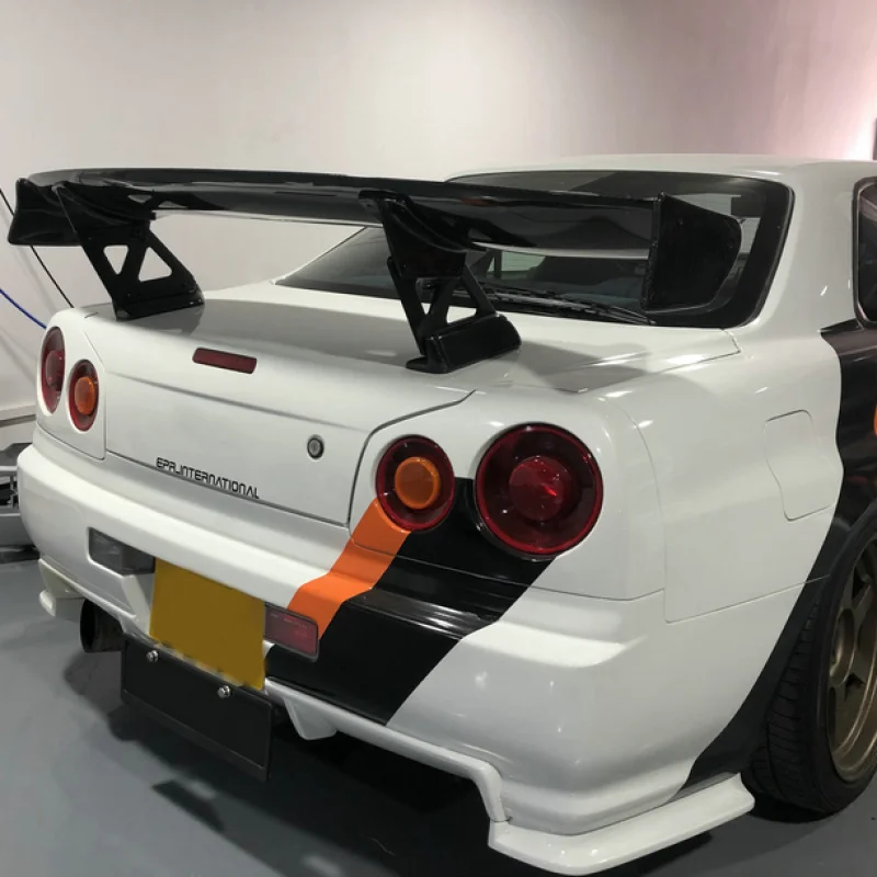 

suitable forUSA Warehouse Carbon Fiber Car Parts Skyline R34 TPS Style Rear GT Spoiler With Aluminium Stand