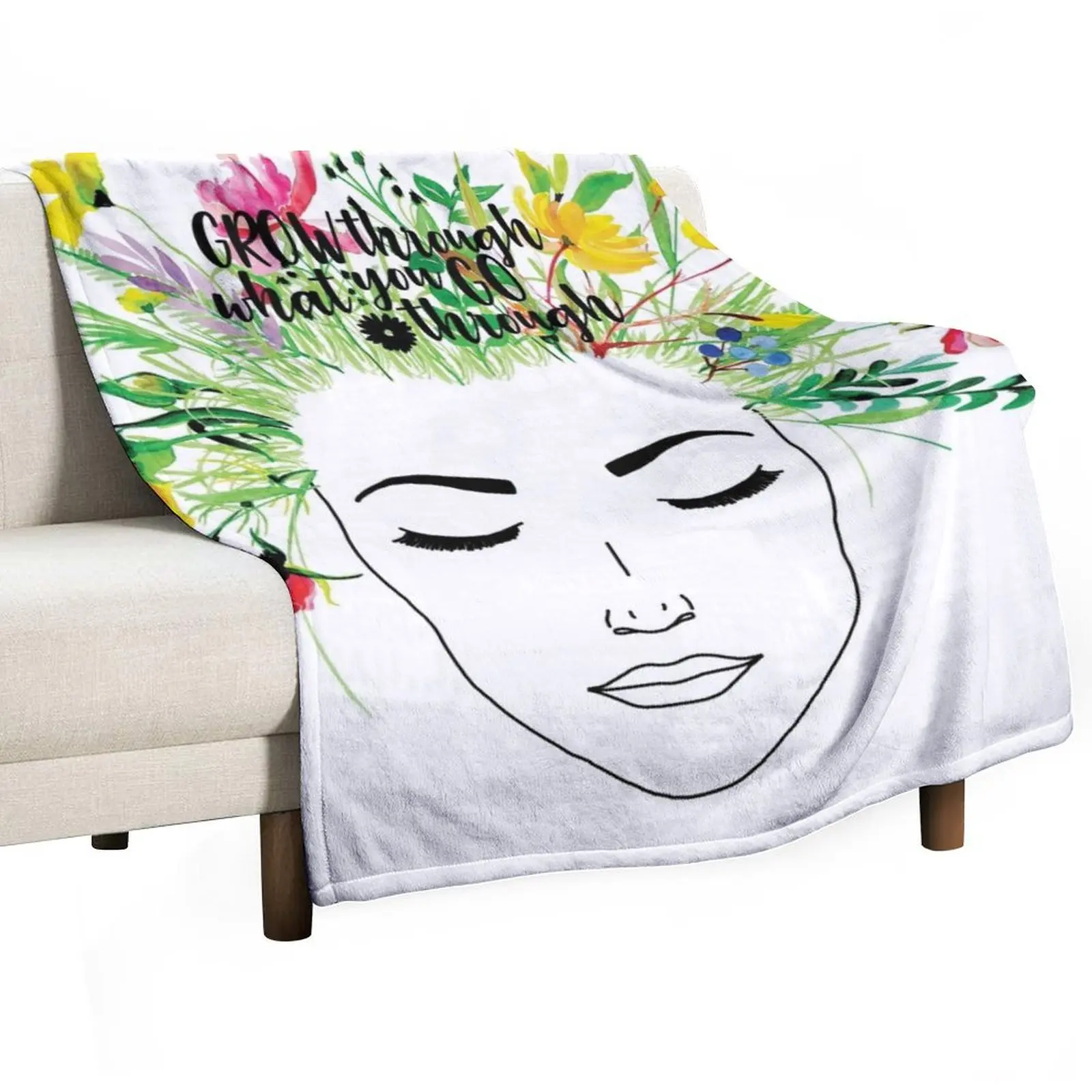 

Grow through what you go through Throw Blanket Luxury Shaggy Designers Blankets