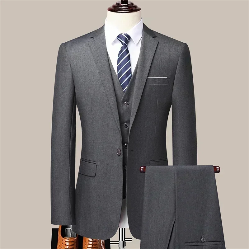 

Suit 2026 (Blazer+ Vest + Pants) Men. Stylish. Casual. Solid Color. British Style. Singer Performance. Wedding Dress. Suit S-6XL