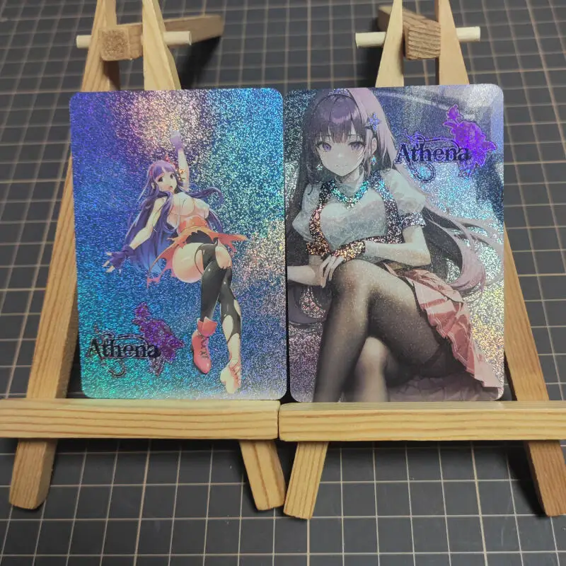 2 قطعة/المجموعة ملك المقاتلين أثينا Asamiya DIY بها بنفسك ذاتية الصنع اللون فلاش بطاقة أنيمي لعبة جمع بطاقة هدية لعبة 59*86 مللي متر
