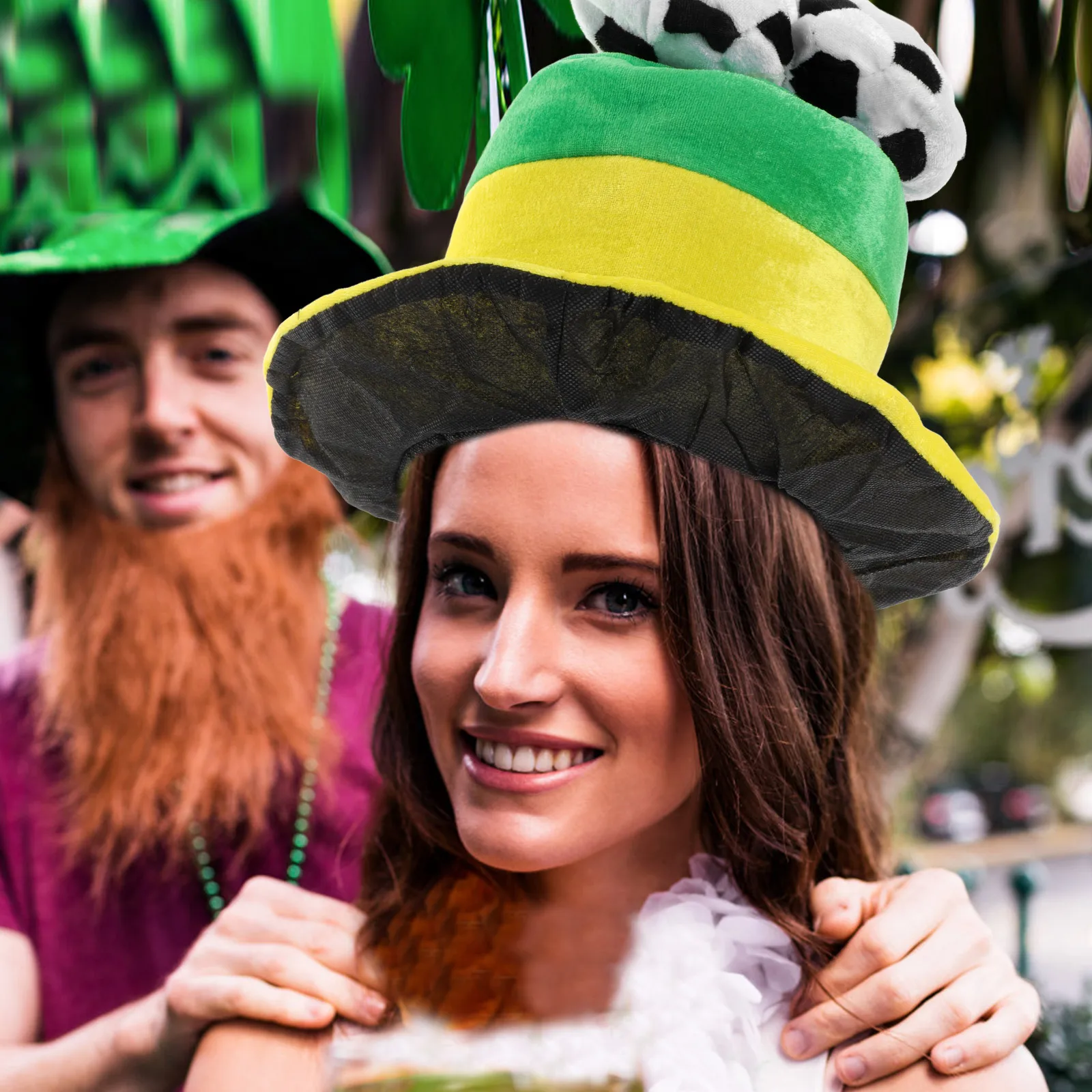 

Sophisticated Soccer Themed Hat Festive Carnival Headpiece Masquerade Party Costume Accessory