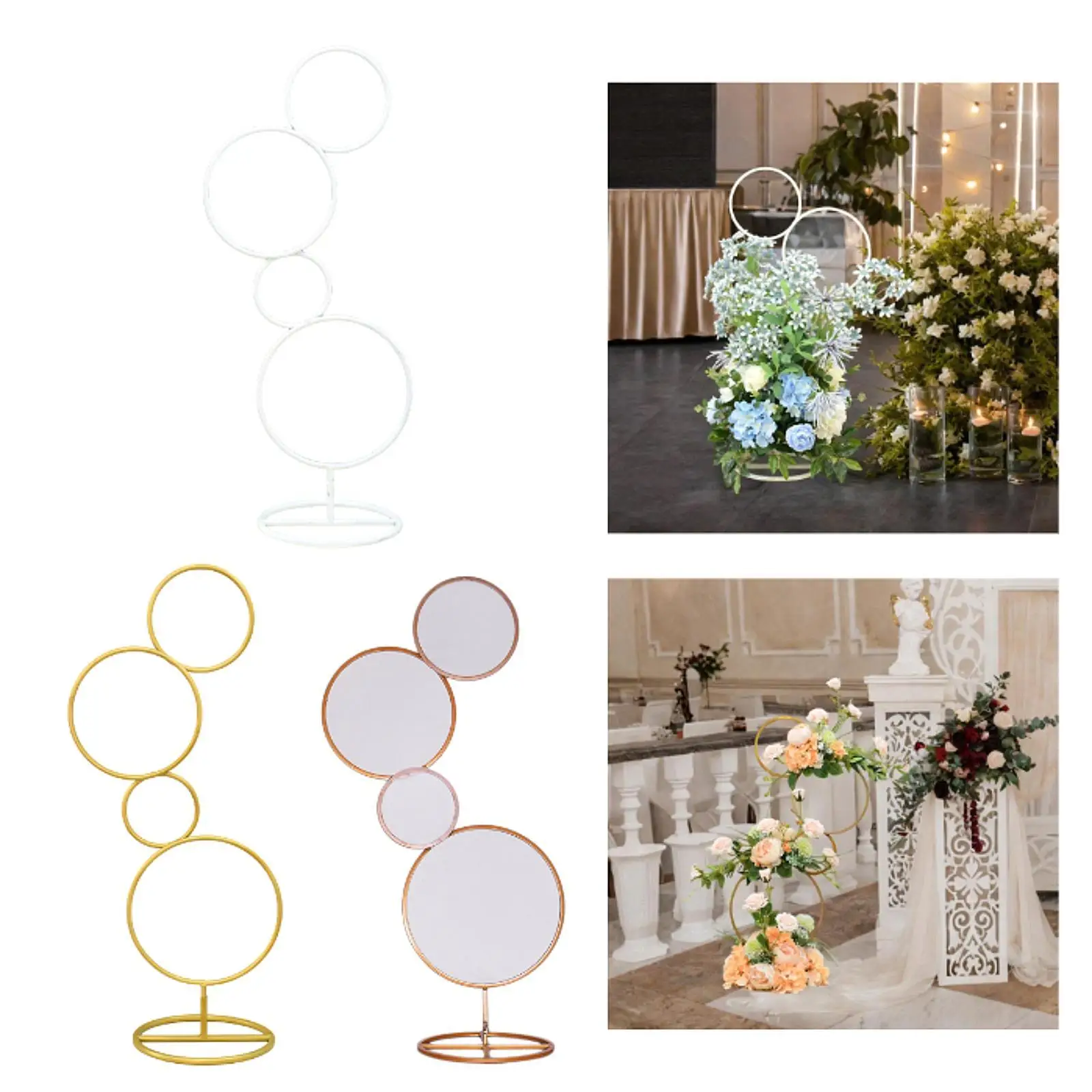 Wedding Round Hoop Backdrop Stand 4 Tiers Arch Stand for Event Stage Display