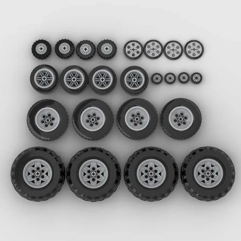 Technical Wheels Tyres Pack 92409 44309 86652 45982 32019 56908 55982 56145 2815 4185 MOC Building Blocks Parts Cars Brick Toys