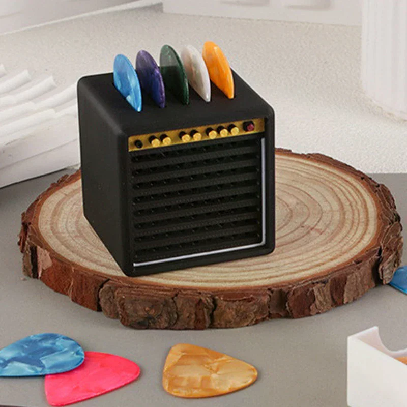 Suporte para palheta de guitarra portátil impresso em 3D com gaveta removível; Presentes à prova d'água e à prova de poeira para músicos