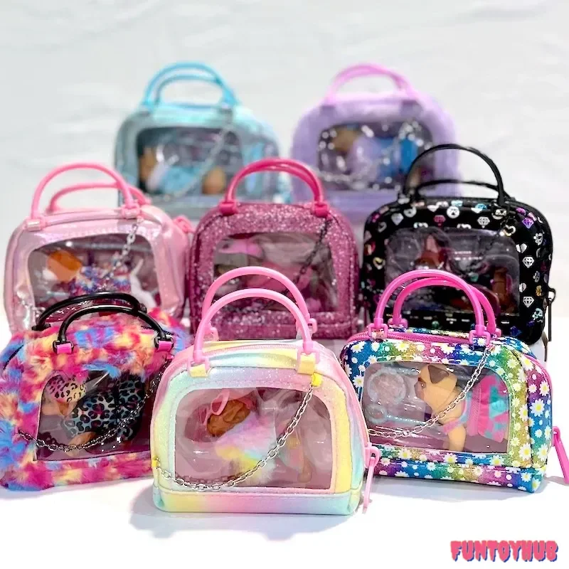 Cute Mini Pet Handbag Pendant Little Puppy Dog Doll  8 Styles with DIY Accessories Kids Collectible Bag Trend Birthday Gifts